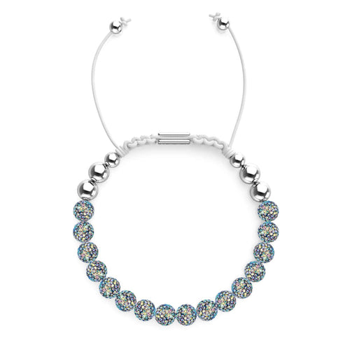 Midnight Confetti | Silver x White | Kikiballa Bracelet